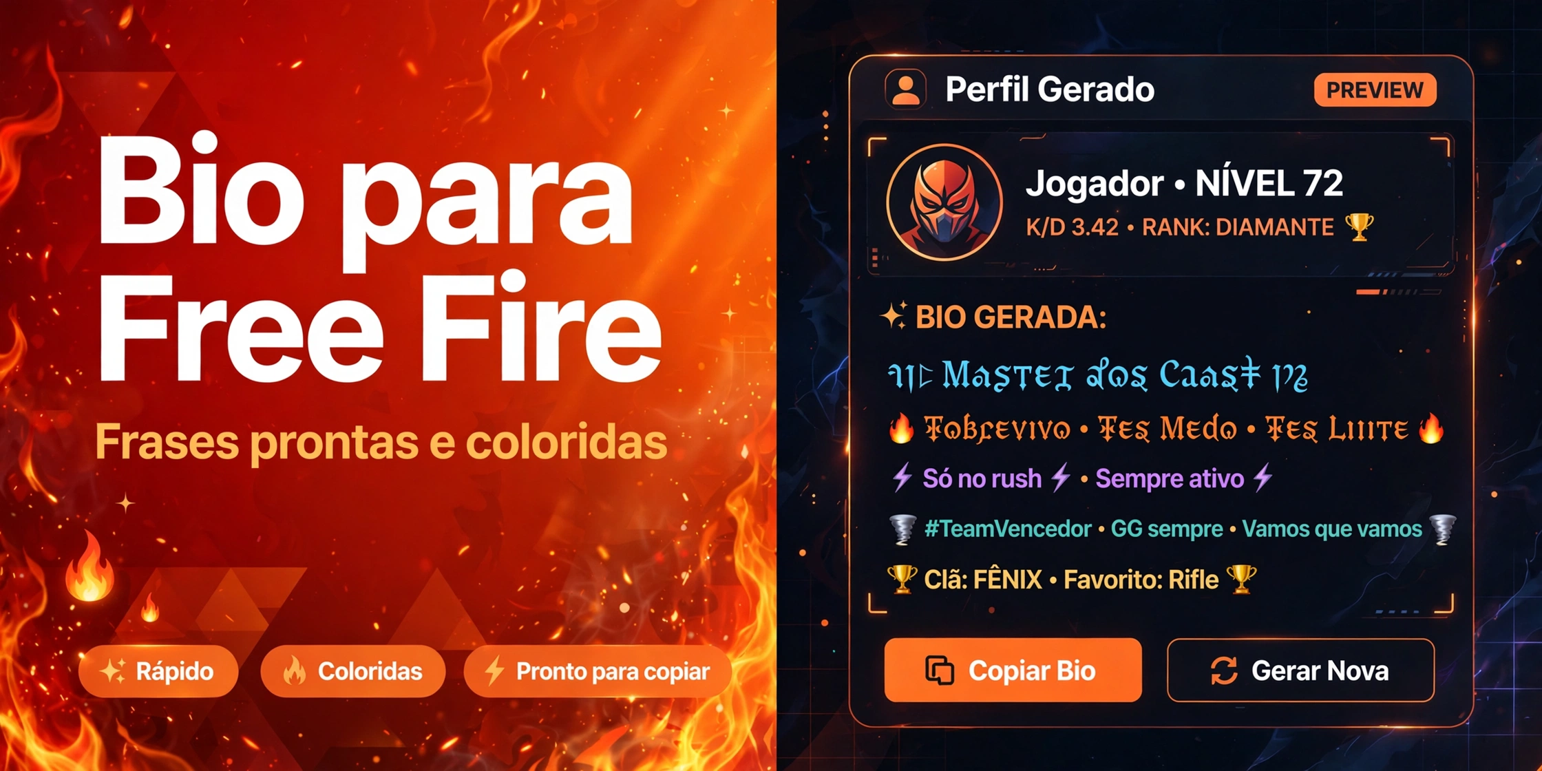 Bio para Free Fire - frases prontas e bio colorida