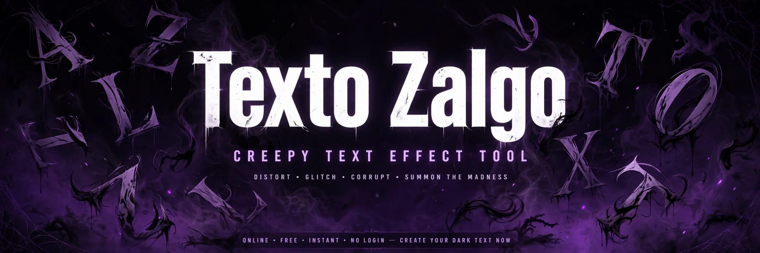 Gerador de texto Zalgo - letras assustadoras com efeito glitch